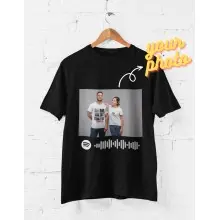 Gepersonaliseerde Spotify T-Shirt Voor Jouw Nummer of Album met Een Foto | Muziek | 100% Organisch Katoen