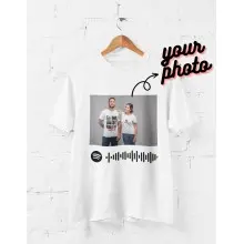 Gepersonaliseerde Spotify T-Shirt Voor Jouw Nummer of Album met Een Foto | Muziek | 100% Organisch Katoen