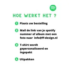 Gepersonaliseerde Spotify T-Shirt Voor Jouw Nummer of Album met Een Foto | Muziek | 100% Organisch Katoen